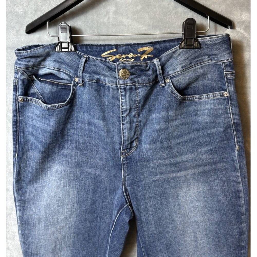 Seven 7 Woman’s Jeans Size 14 Ultra High Rise Skinny Blue Tummy Less Length 29 - Picture 7 of 9